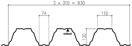 Load-bearing-sheet-T130M-75L-930-cross-section